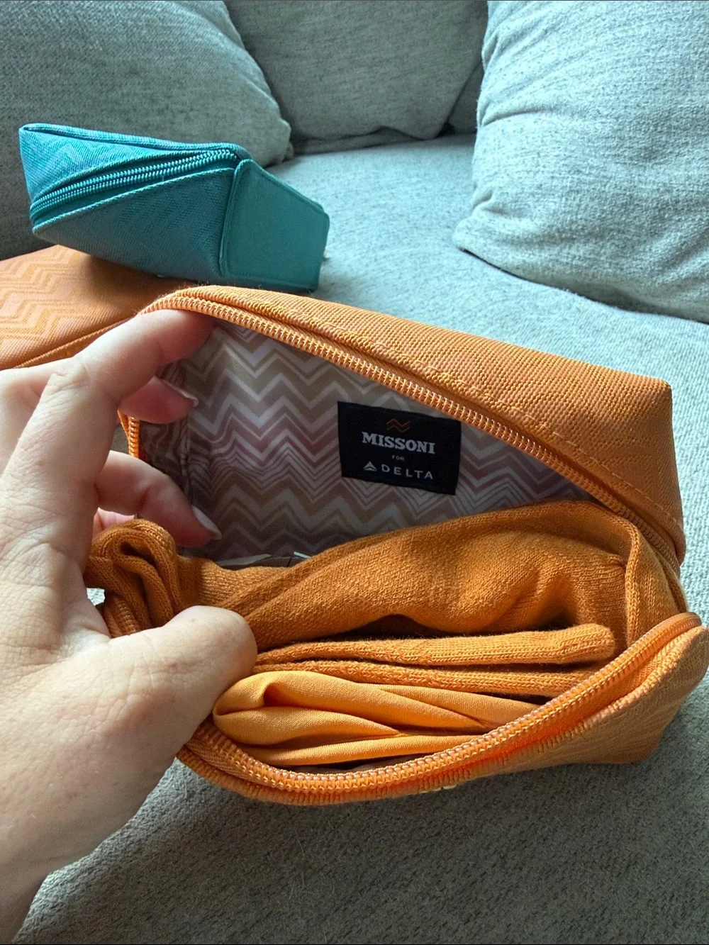 Missoni Orange Chevron Zip Pouch